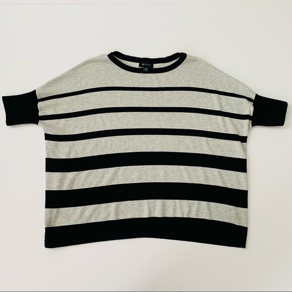 AB Studio | @ Oversized Crew Neck Sweater Stripe - Picture 1 of 7